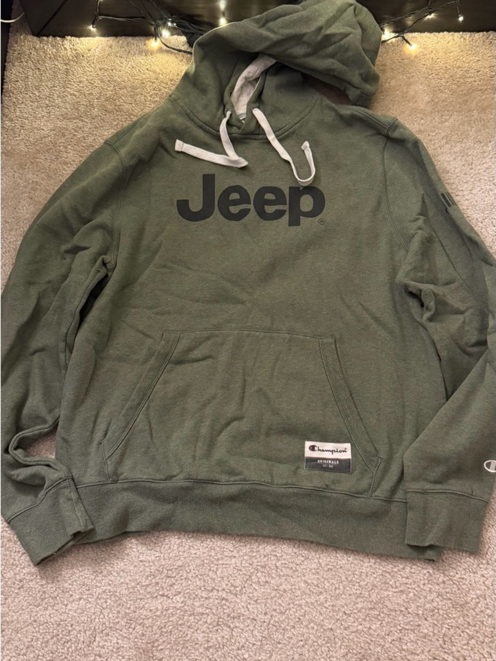Champion Olive Green Jeep  Hoodie